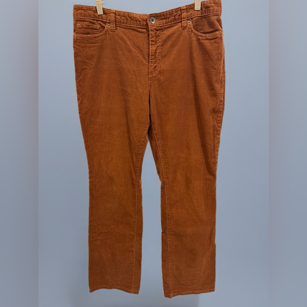 Lands' End Women's Tan Straight Leg Corduroy Pants